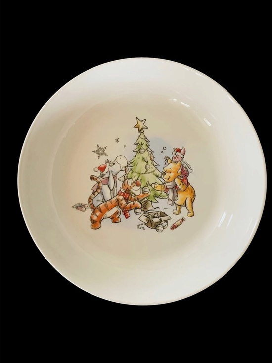 Winnie-the-Pooh Other - DISNEY Winnie the Pooh Piglet Tigger Christmas Pasta Dinner Bowl 8 1/2" NEW